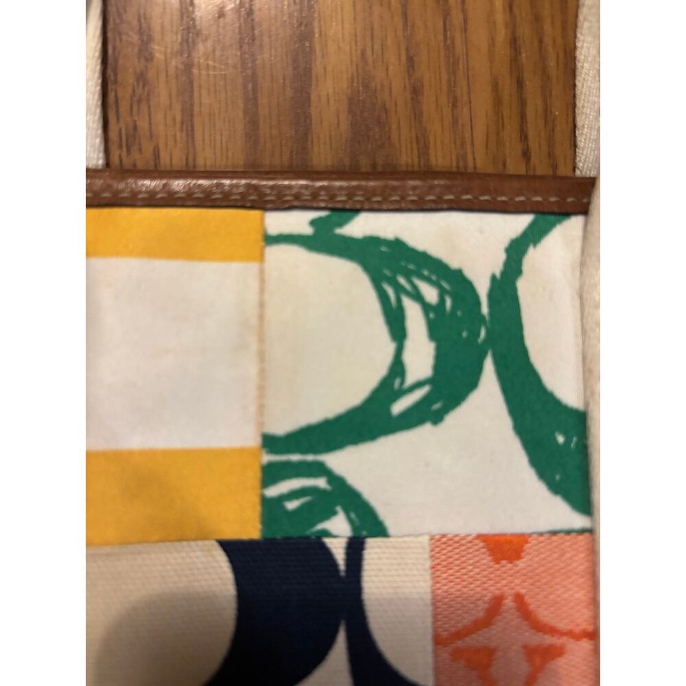 Vintage Y2K Coach Colorful Patchwork Canvas Jaquard Rainbow Tote Bag/ Purse - Picture 8 of 8